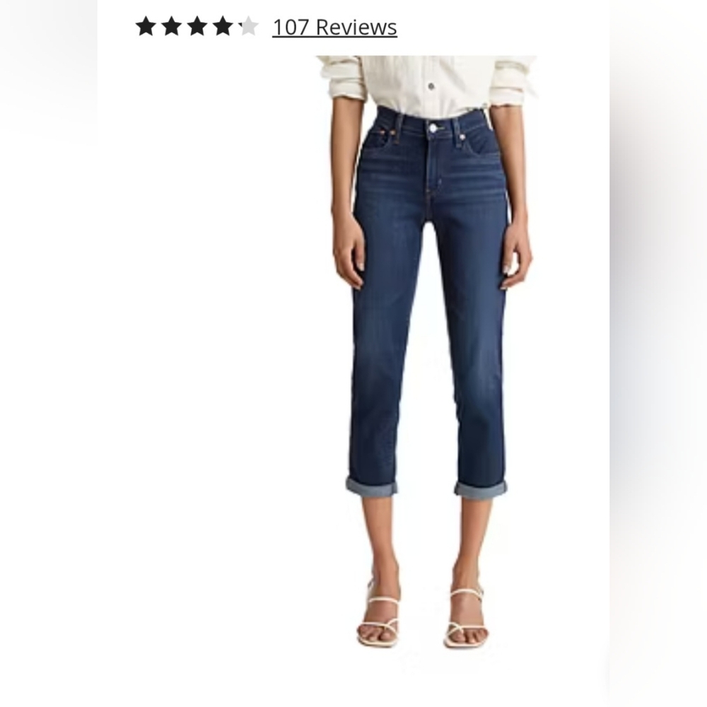 Levi's Dark Blue Denim Boyfriend Jeans